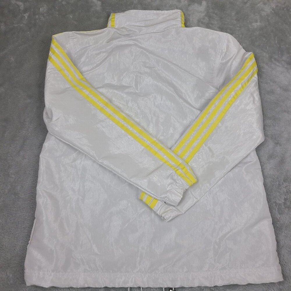 Adidas Womens yellow white full zip jacket 3 stripes size X-Small - Picture 9 of 9
